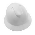 Hard Hat with ratchet adjustment and 4 point nylon suspension in White and Full Color Label.